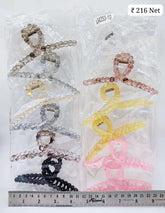Impression Colored Acrylic Plastic Hair Clutcher (Pack of 12)